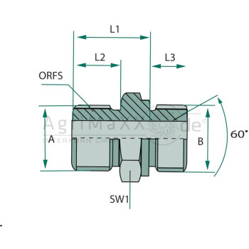 GA 1.3/16 M-ORFS x 3/4 M-BSP - 403105