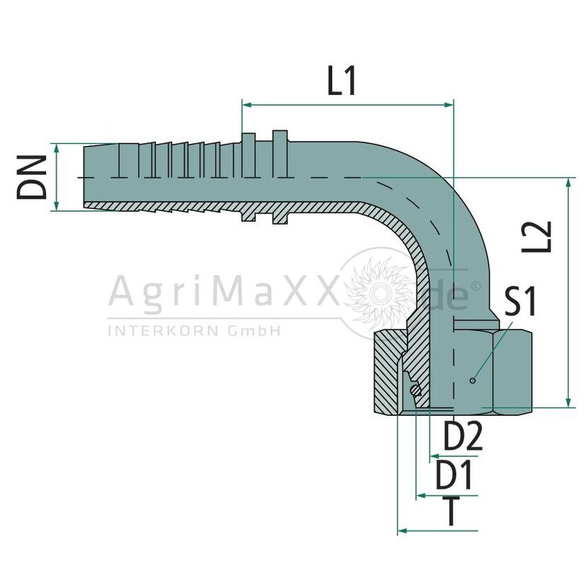PN 16 DKOL 18 L 90° VA - DKOL-18-90°-DN 16