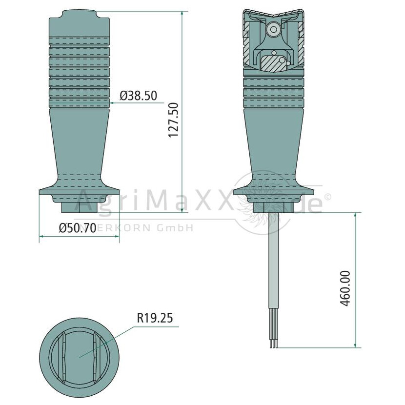 Griff 3 Positionen ON/OFF/ON, M14x1,5