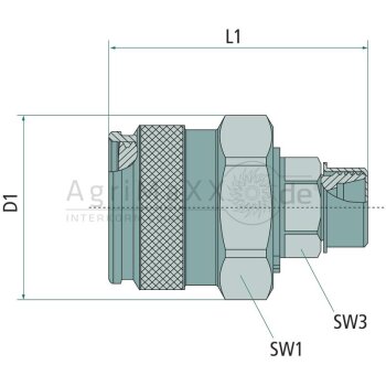 Faster FLV12 Stecker AG M30x2,0 (20S) - FLV12-3/3020 M