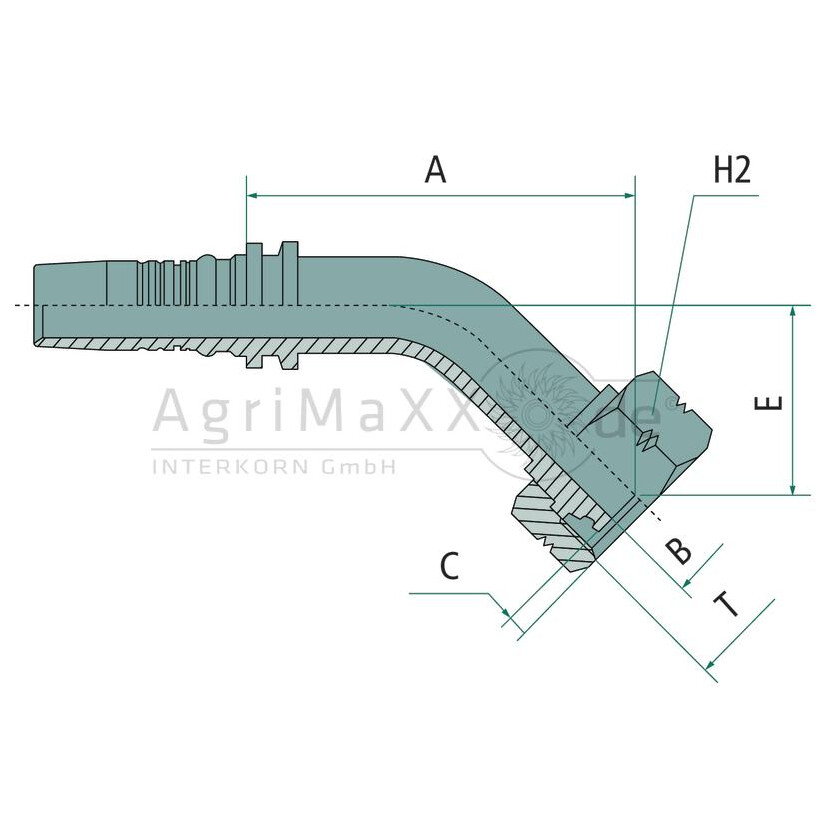 Manuli PN 20 DKOS M36x2 45° IL (25S) - M41243-12-36