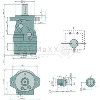 WHITE Motor OMR 315 D=32mm - 151-0246