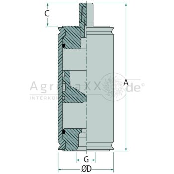 Parker Kolbenspeicher ACP04C ACC 0.32L 260BAR -...