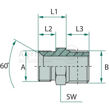 GA 1/4 M-BSP x 1/4 M-NPT