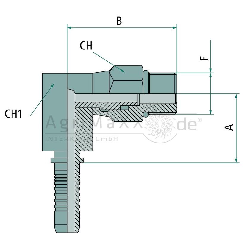 PN 12 ORBMSW 7/8-90° - M14390-08-10